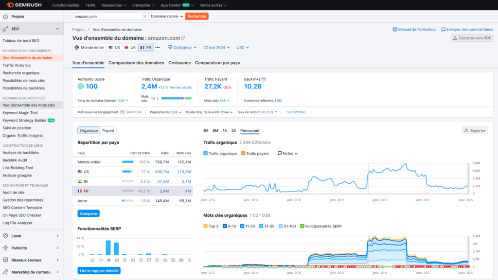 interface semrush